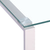 Square Glass Side Table Chrome Stainless Steel Modern Tempered Glass Living Room