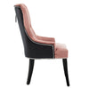 Velvet Dining Chair With Ring Knocker High Back Padded Seat Retro Button Studded