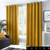 Fusion SORBONNE - Ochre Mustard Yellow 100% Cotton Eyelet Curtains or Cushions