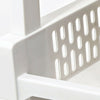 3 Tiers Plastic Kitchen Carts Trolley With Wheels Bathroom Storage Rack Cream