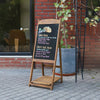 A-Board Pavement Sign Advertising Menu Sandwich Wooden Frame Blackboard Outdoor