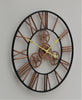 LARGE OUTDOOR GARDEN WALL CLOCK BIG ROMAN NUMERALS GIANT OPEN FACE METAL 58CM
