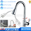 Kitchen Sink Mixer Taps Pull Out Spray Single Lever Swivel Steel Spout Tap UK