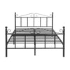 Double Bed Frame Black Metal Size 4ft6 Bedframe Solid Bedstead Base Sustainable