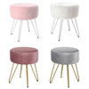 Round Sofa Footstool Ottoman Dressing Table Stool Bedroom Makeup Chair Velvet UK