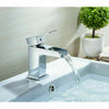 Modern Bathroom Basin Sink Tap Monobloc Mixer Taps Faucet Waterfall Chrome Brass