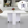 Portable Dining Table Drop Leaf Wheels Kitchen Furniture Folding Top White