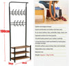 Clothes Heavy Duty Hanging Rail Clothing Coat Stand with Shoe Rack Shelf 2-Color