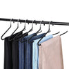 10 X Non Slip Metal Clothes Trouser Pants Slack Hanger Storage Organizer Black