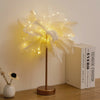 White Feather Desk Lampshade w/ Remote Control Table LED Lamp Shade Night Light