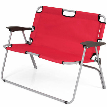 2 Seater Folding Camping Chair Garden Patio Lounger Bench Seat Garden Patio Outd