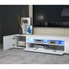 Large 200CM TV Unit High Gloss White Front - RGB LED Lights- TV Stand Cabinet