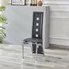 High Back Faux Leather Dining Chairs Padded Seat Metal Leg Home Kitchen 4 Chairs