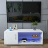 Modern TV Unit Stand Cabinet High Gloss Door and Matt body White With LED Lights