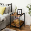 HOOBRO Side Table Sofa Table with Removable Tray Snack Tray Table Industrial