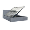 Modern Side Lift Up Storage Bed Frame Ottoman Divan Base & Headboard in Grey