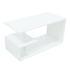 Modern White High Gloss Rectangle Coffee Tea Table Display Shelf with LED Light