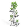 Patio Balcony Metal Heavy Duty Plant Stand Shelf 5-Flower Pot Rack Holder Black