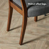 Set of 2 Nelson Dining Chairs Grey Linen-Look Seat Walnut Legs SR
