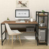 Computer Desk Home Office Desk Large Workstation Metal Frame Bookshelf Storage