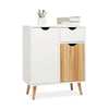 Wooden Sideboard Cabinet Buffet w/2 Doors and 1 Drawer Storage Cupboard Unit
