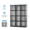 Mondeer 12 Cube Plastic Wardrobe Clothes Organizer Storage Cabinet Closet Grey
