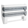 Kitchen Roll Dispenser Cling Film Tin Foil 4IN1 Wall Mounted Towel Holder Rack