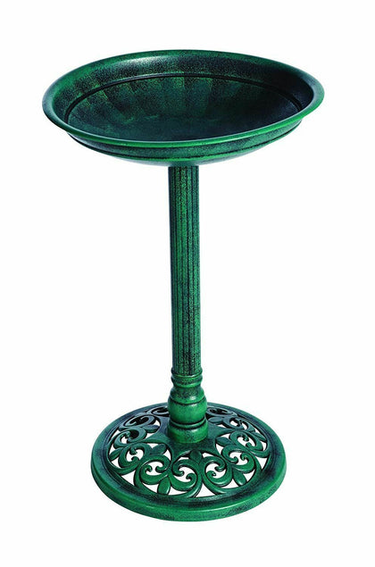Outdoor Traditional Garden Bird Bath Free Standing Pedestal Water Bowl Ornament