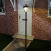 2.1m Solar Power Outdoor Black Security LED Lamp Post | Garden Path Driveway