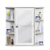 White Bathroom Wall Cabinet Storage Cupboard Shelf with Mirrored Single Door UK
