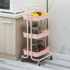 3 Tier Slim Kitchen Storage Trolley Cart Rack Tray Shelf Rolling Wheel W/ Handle