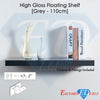 High Gloss Floating Display Shelves Wall Mounted Hidden Bracket Shelf In 5 Sizes
