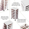6 Drawers Storage Trolley Mobile Rolling Utility Cart Home Office Organizer UK