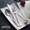 24-Piece Cutlery Set Flatware Stainless Steel Rounded Spoon Edge Dishwasher Safe