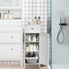 Bathroom Storage Cabinet Floor Standing Wooden Cupboard w/ Single Door & Drawer