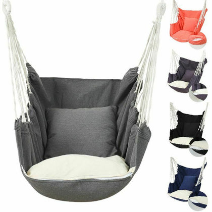 Large Garden Hammock Rope Chair Hanging Swing Seat Outdoor 6 Colors Comfy
