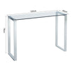 Glass Console Table Clear Chrome Legs Modern Hall Side Table Living Room