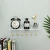Wall Mounted Shelf Wire Rack Storage Unit With Hooks Basket Hanging Hanger