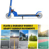 Folding Kids Stunt Adjustable T-Bar Push Kick Aluminum Led Wheel Scooter Blue