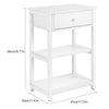 White Bedside Table Cabinet Side End Table Nightstand Storage Organizer 3 Tier