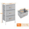 Fabric Chest of Drawers Storage Cabinet Unit Metal Frame Bedside End Table Gray
