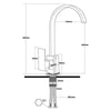 Waterfall Modern Mono Kitchen Mixer Tap Spray Chrome Hot & Cold Sink Faucet Taps