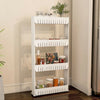 Mobile Shelving Unit Organiser Storage Basket Slim Slide Out Rack Kitchen Pantry