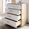 Chest Of 4 Drawers Bedroom Storage Cabinet Home Furniture White&Oak High Gloss