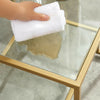 Mid-Century Modern Console Table Luxury Gold Glass Metal Hall Side Large Shelf