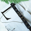 Punk Leather Waist Belt Rivet Eyelet Studded Single Grommet Buckle Chain Unisex