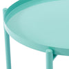 Coffee Table Folding Side Table Round Metal Tray Top Portable Table Night Stand