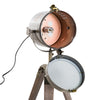 Vintage Tripod Table Desk Lamp Bedside Light Spotlight Copper Finish Wooden Base
