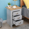 Wooden 3 Drawer Bedside Table Cabinet Bedroom Storage Unit,UK Stock