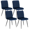 1x Dining Chairs Living Room Chairs with velvet +metal Counter Chairs blue